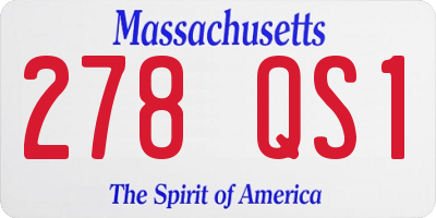 MA license plate 278QS1