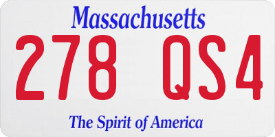 MA license plate 278QS4