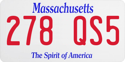 MA license plate 278QS5