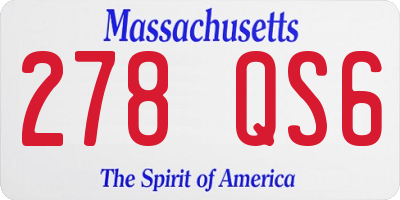 MA license plate 278QS6