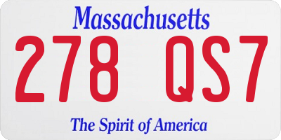 MA license plate 278QS7