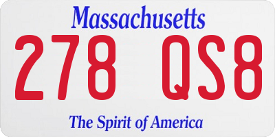MA license plate 278QS8