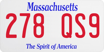 MA license plate 278QS9