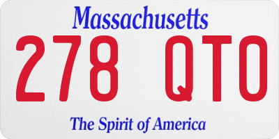 MA license plate 278QT0