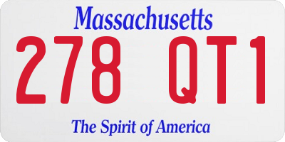 MA license plate 278QT1