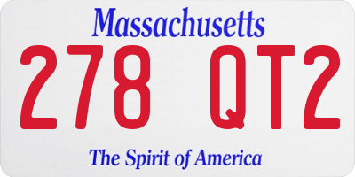 MA license plate 278QT2