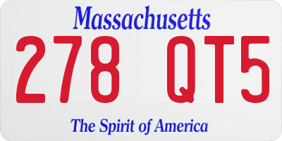 MA license plate 278QT5