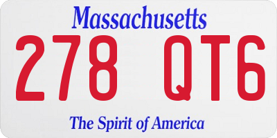 MA license plate 278QT6