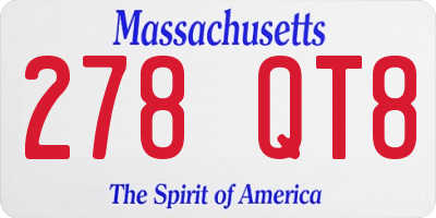 MA license plate 278QT8