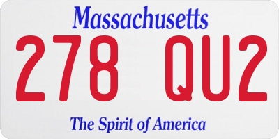 MA license plate 278QU2