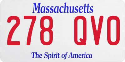 MA license plate 278QV0