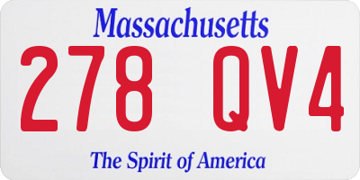 MA license plate 278QV4
