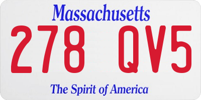 MA license plate 278QV5