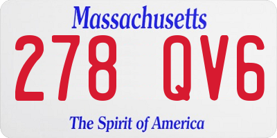 MA license plate 278QV6
