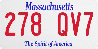 MA license plate 278QV7