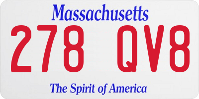 MA license plate 278QV8
