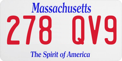 MA license plate 278QV9