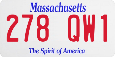 MA license plate 278QW1