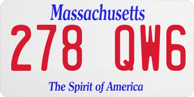 MA license plate 278QW6