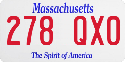 MA license plate 278QX0