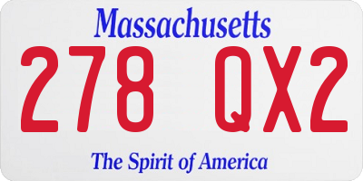 MA license plate 278QX2