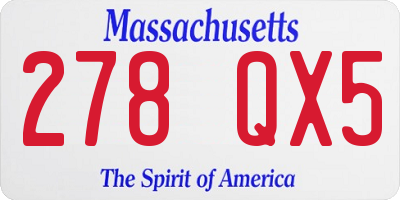 MA license plate 278QX5
