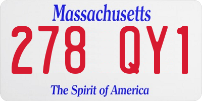 MA license plate 278QY1