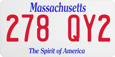 MA license plate 278QY2