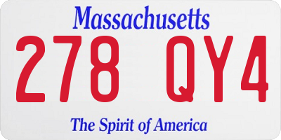 MA license plate 278QY4