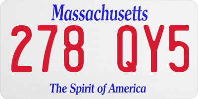 MA license plate 278QY5