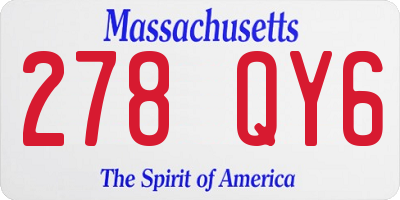 MA license plate 278QY6