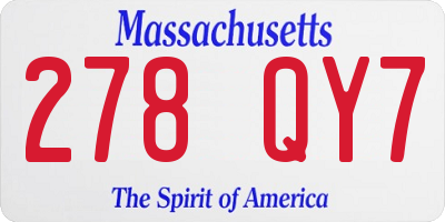 MA license plate 278QY7