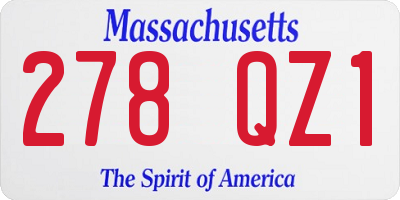 MA license plate 278QZ1