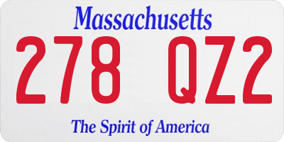 MA license plate 278QZ2