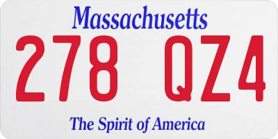MA license plate 278QZ4