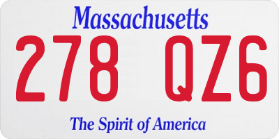 MA license plate 278QZ6