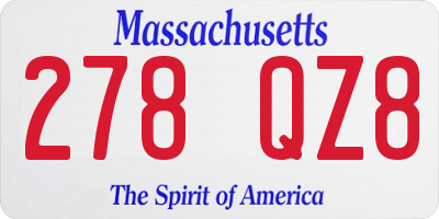 MA license plate 278QZ8