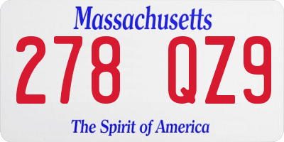 MA license plate 278QZ9