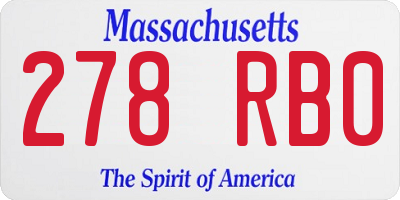 MA license plate 278RB0