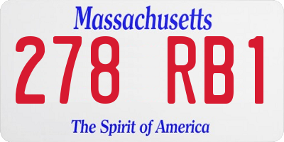 MA license plate 278RB1