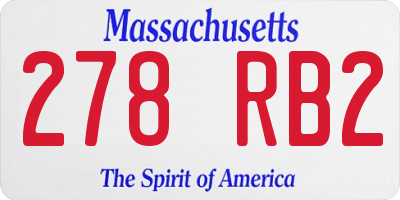 MA license plate 278RB2