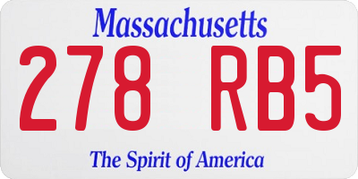 MA license plate 278RB5