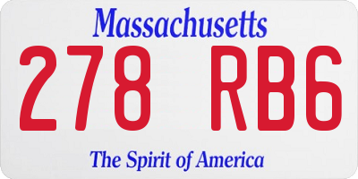 MA license plate 278RB6
