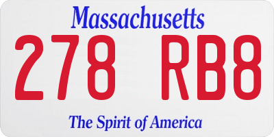 MA license plate 278RB8