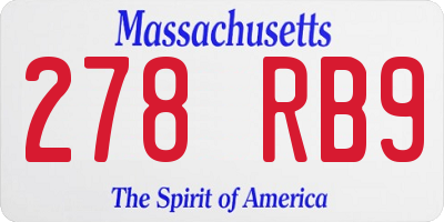 MA license plate 278RB9