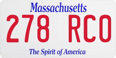 MA license plate 278RC0