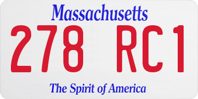 MA license plate 278RC1