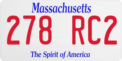 MA license plate 278RC2