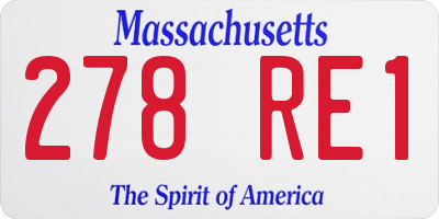 MA license plate 278RE1