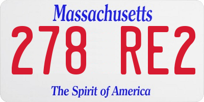 MA license plate 278RE2